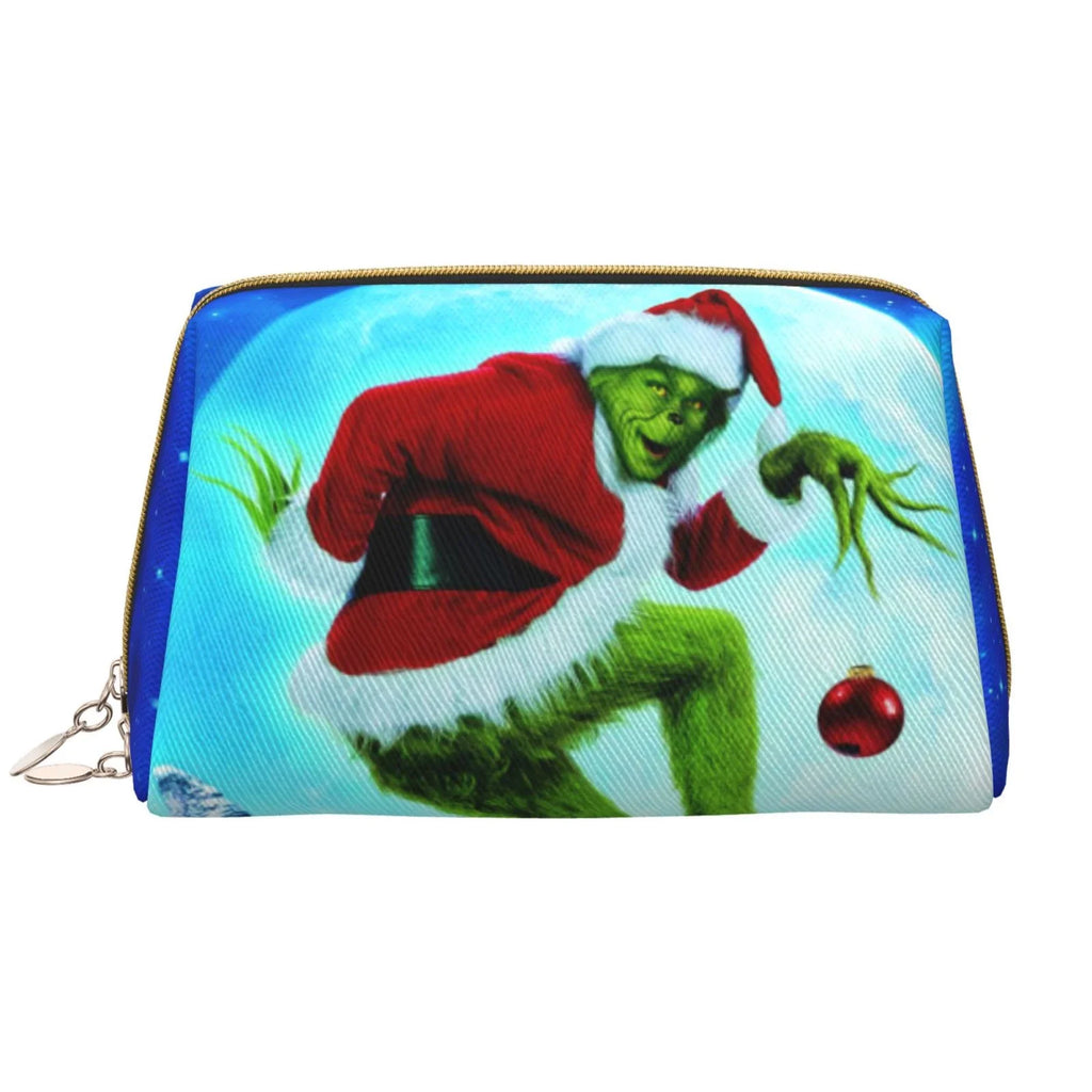 Pouch Grinch Makeup Cosmetic How Bag Storage Christmas Gift Stole The Bag Leather Organizer Portable Purse Travel Toiletry