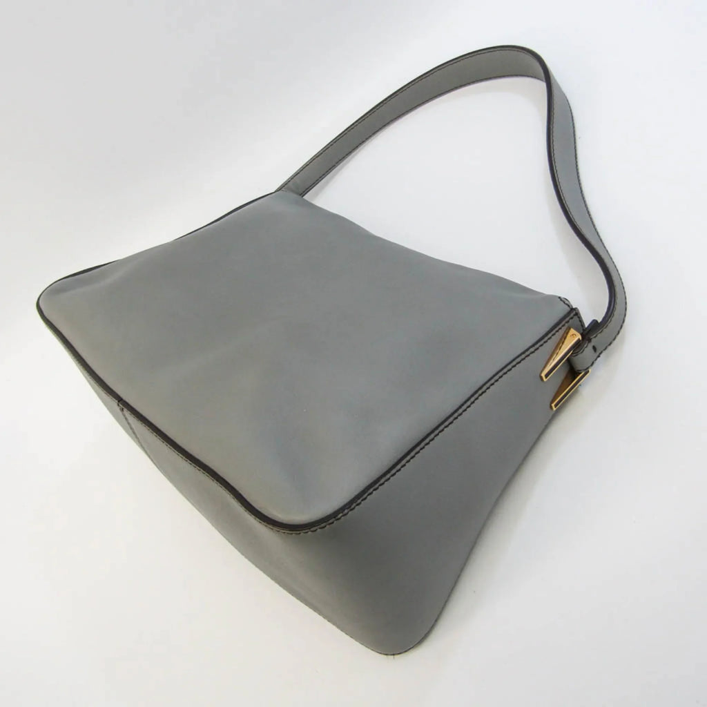(Good) Bag Shoulder Bucket Leather Gray Women's Mamma Fendi Pre-Owned Big 8BR638