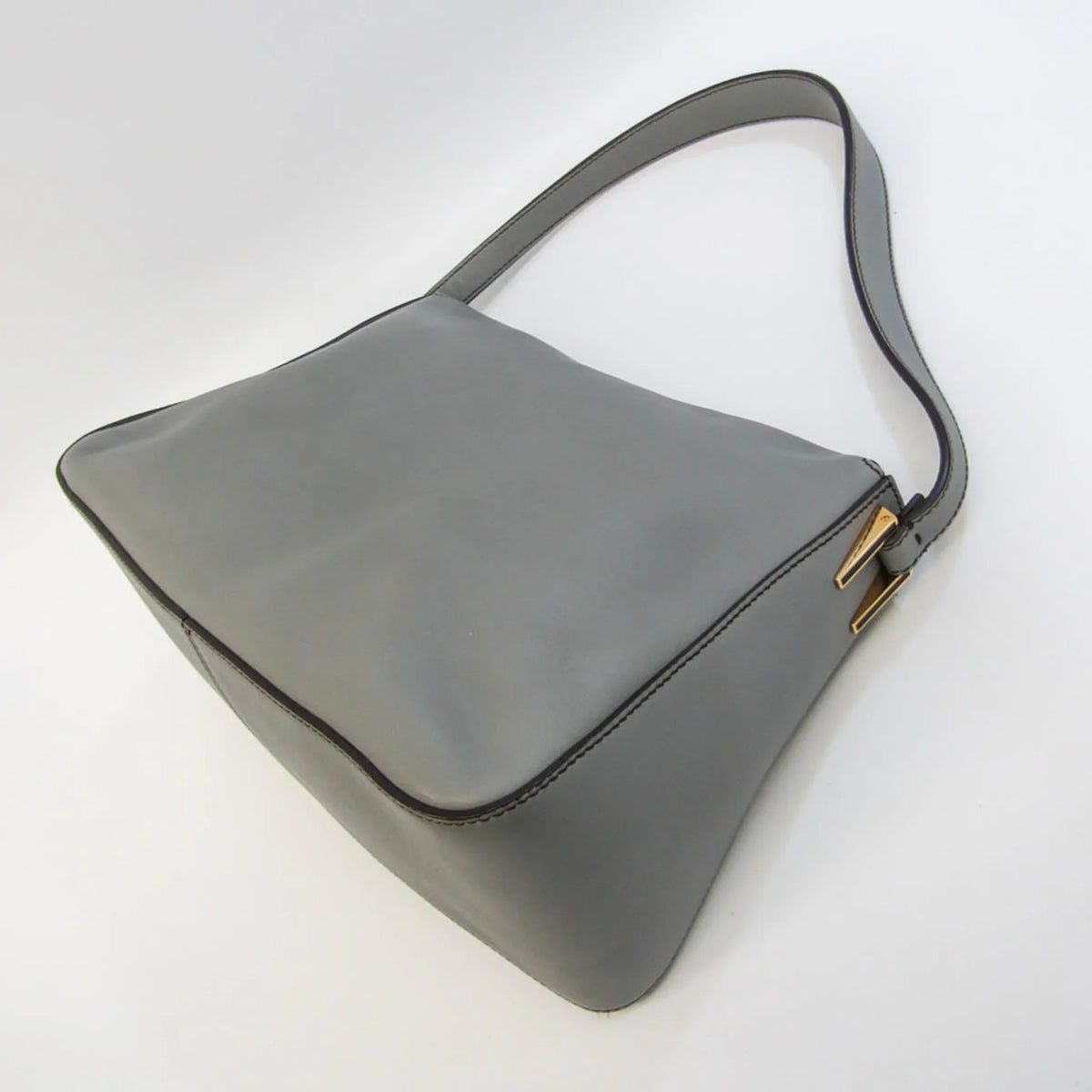 (Good) Bag Shoulder Bucket Leather Gray Women's Mamma Fendi Pre-Owned Big 8BR638