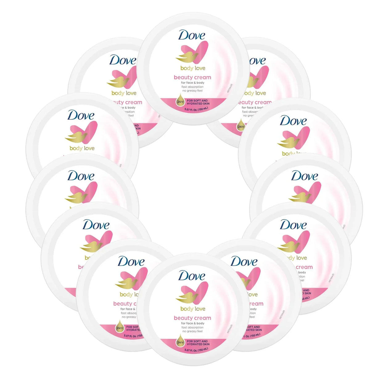 5.07 Dry Lotion Oz For Each, For Women Cream Moisturization, Dove And Beauty Body With Care, Body Nourishing Normal Hand, Jar 12-Pack, To 24-Hour Skin Face,