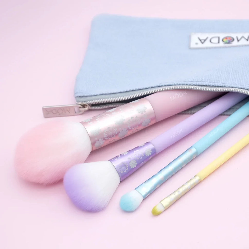 Posh Includes Pointed Brush Pastel Complete Makeup Face Highlighter, Shader Moda Set, Blush, 5pc and Makeup Brushes Brush