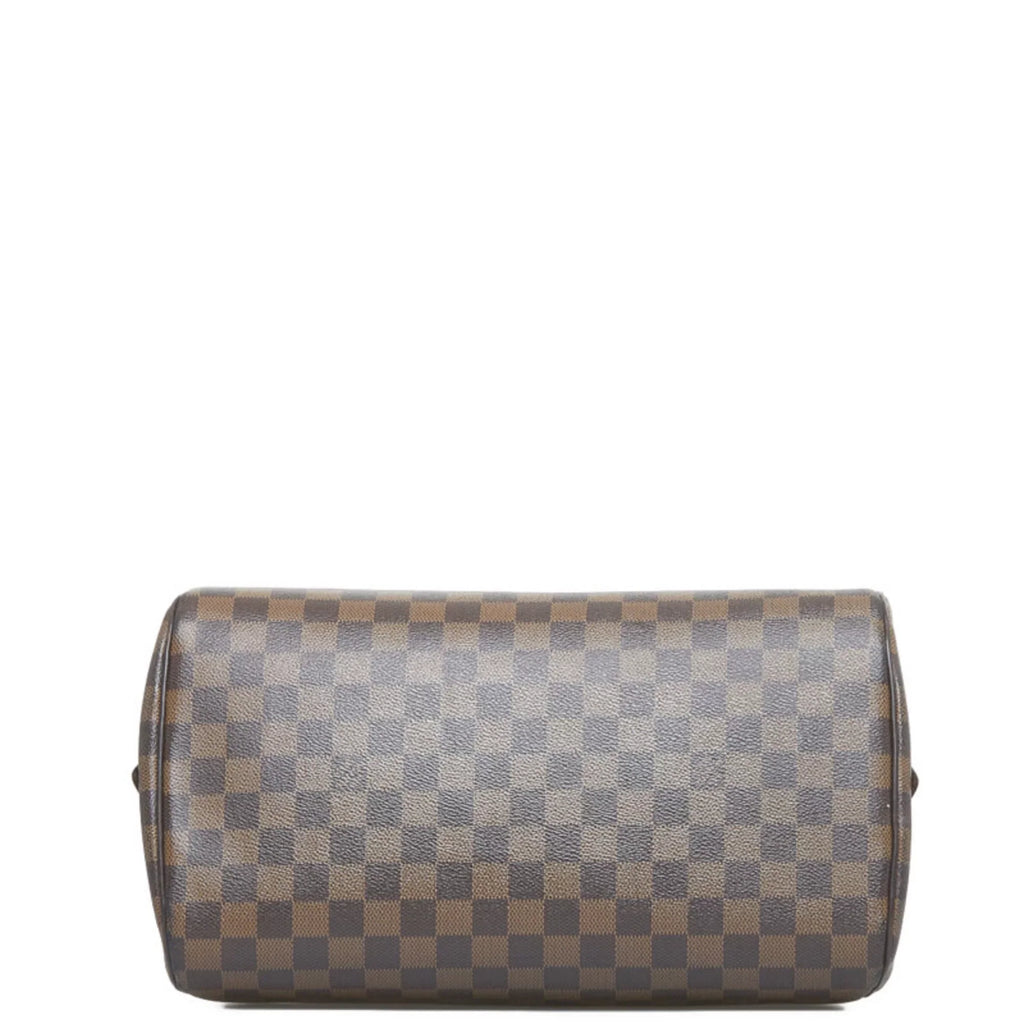 N41434 Ebene MM Rivera Brown PVC Boston Bag (Fair) Women's Damier Leather Pre-Owned Handbag