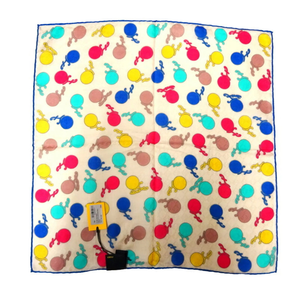 Ball FXT732 (Good) Cotton Beige/Multicolor Women's Fendi Scarf Bandana Pre-Owned Pattern Muffler