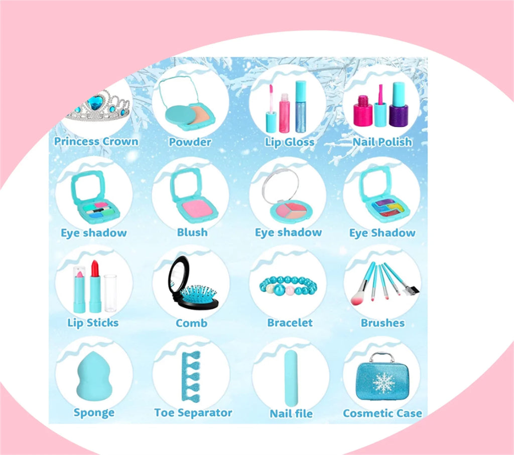 Kids kit Makeup Kit up Real Frozen Make Girl,Washable for