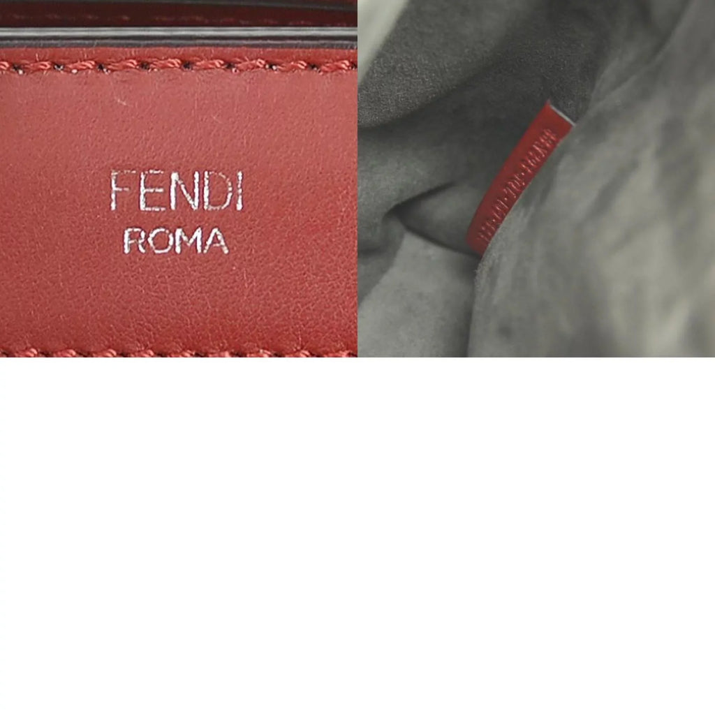 com e55932a ladies Fendi bag leather shoulder red dot (Good) FENDI handbag silver Pre-Owned