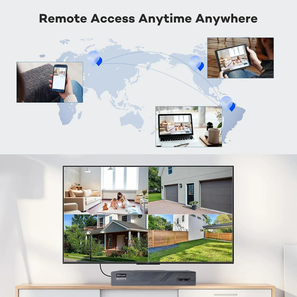 System, Vehicle AI System Color IP Pcs with Human 6MP 8 for Home ONWOTE Outdoor Business 8CH PoE Channel Detection Cameras, Wired PoE Vision, 122° NVR Camera Security HDD, 4 4K 2TB 4K Night