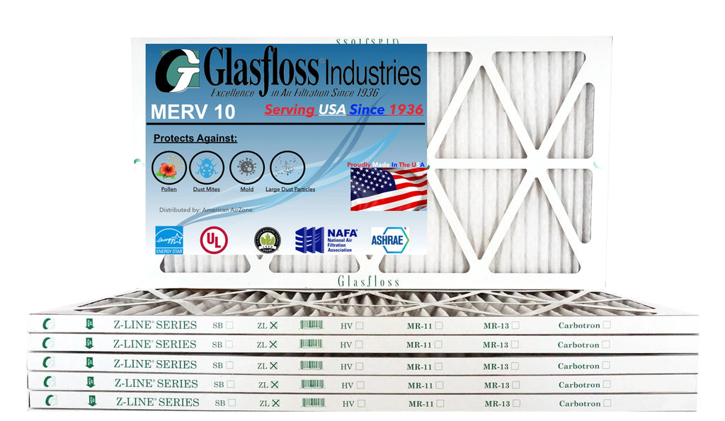 Air Glasfloss Filter - USA 13.5 - x 14x36x1 - (Actual in Made Size: 35.5x7/8 10 MERV inch) -Qty:6 Furnace