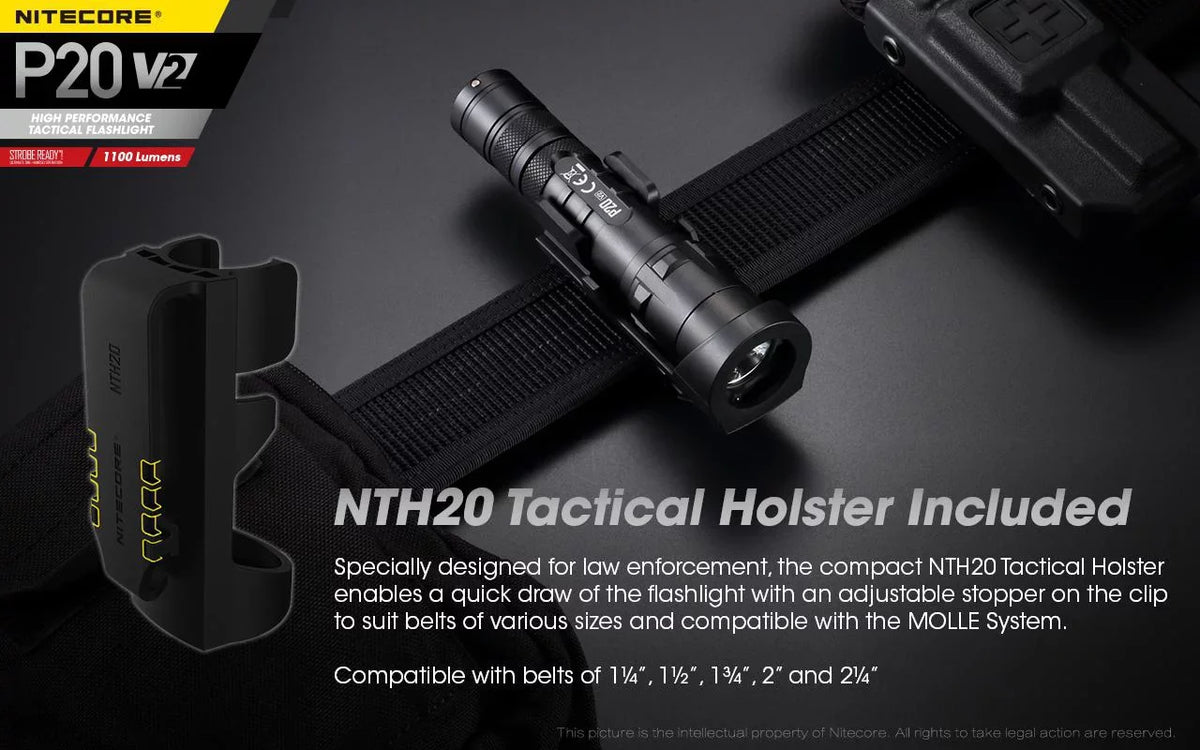 P20 1100 LED CR123A CREE +2x V2 - Battery Batteries - Free V6 XP-L2 Nitecore w/NL189 Combo: Eco-Sensa Tactical Flashlight Lumens