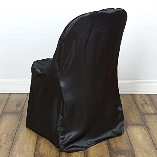 Folding pc Satin It Banquet Covers Party Make Black Reception Restaurant - Sparkles Leading Special Chair Wedding Linens 50 -