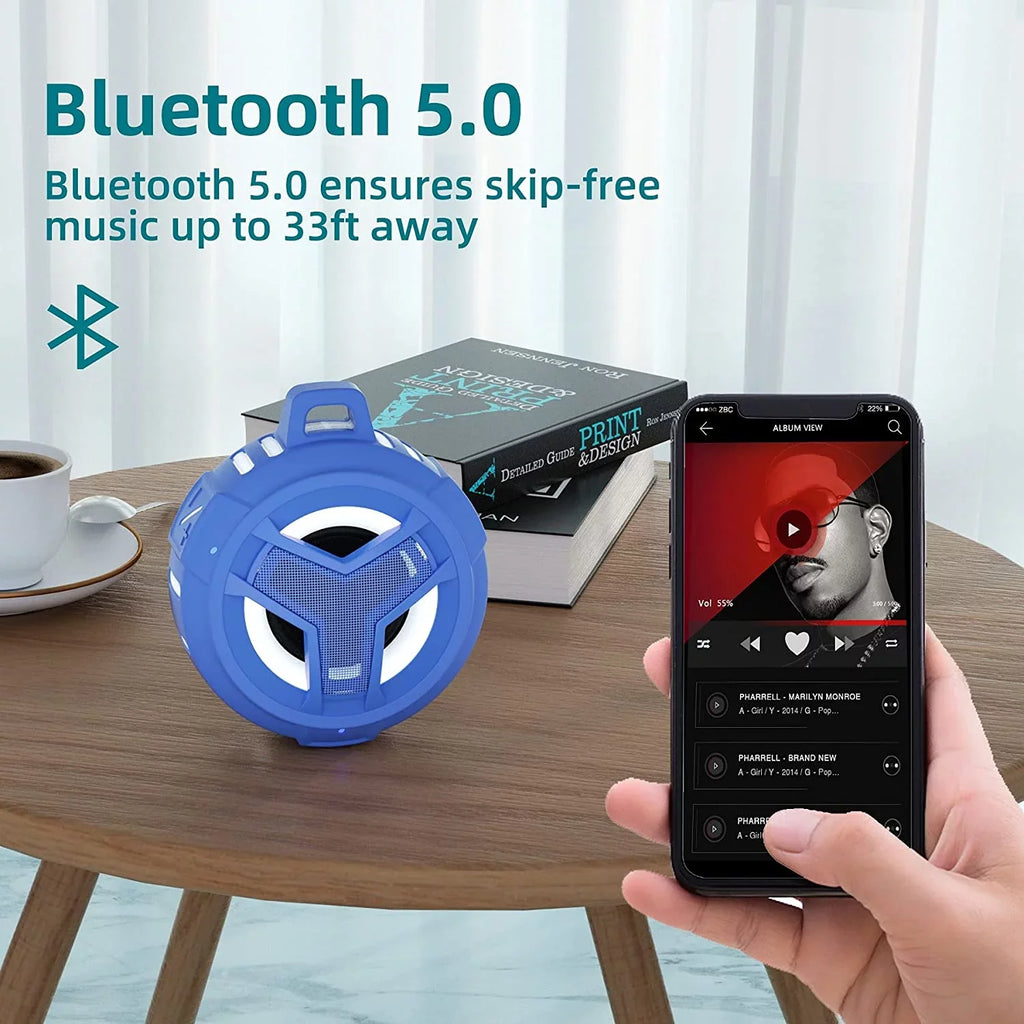Portable Kayak with Light for Floating EBODA Waterproof for Blue - Playtime Shower Boys Accessories, Bluetooth Men, Pool, Hiking, Gifts Light Beach, 24H Speaker, IPX7 Small Speakers, Wireless