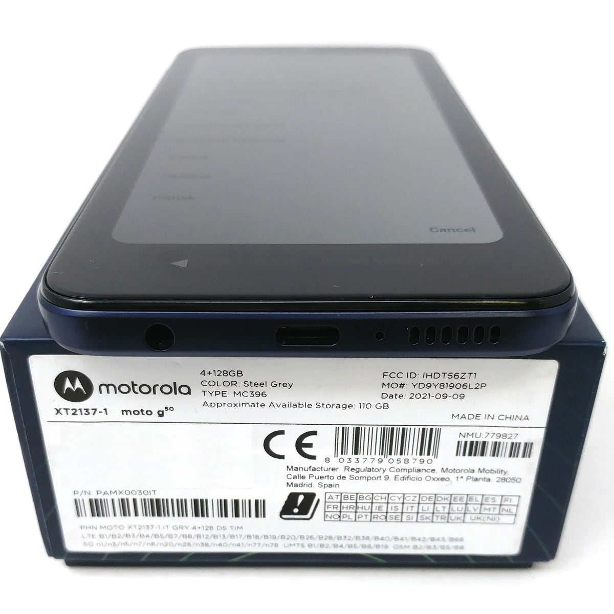 G50 6.5" XT2137-1 Steel Grey - - Dual Factory RAM Moto Unlocked 5G OB Motorola SIM Phone 4GB 128GB