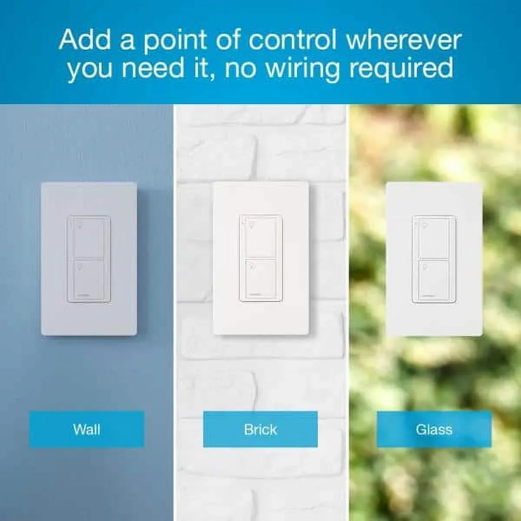 Lutron Home | White PJ2-2B-GWH-L01 Pico Caseta | Remote for On/Off Switch Switching Smart with Bracket Wallplate