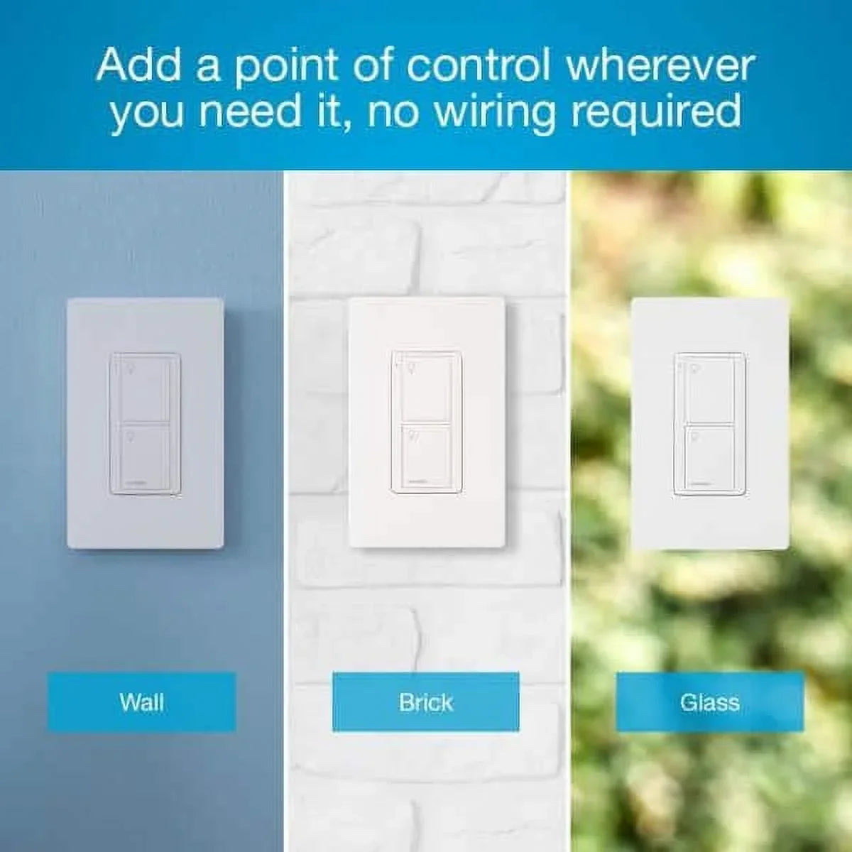 Lutron Home | White PJ2-2B-GWH-L01 Pico Caseta | Remote for On/Off Switch Switching Smart with Bracket Wallplate