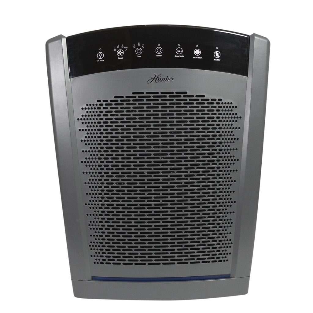 UVC Graphite Air Purifier Light, with Hunter HP850UV Multi-Room Large Germicidal