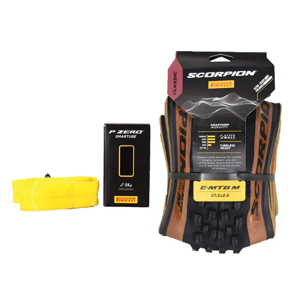 Bike MTB, Trail Tire, E-Mountain + SmarTUBE Scorpion for E-MTB Pirelli Bicycle 27.5 Tubeless Clincher Tire and Enduro Versatile E-Bike Terrain, Mountain 23/32-622 TLR x Mixed 2.6 Use, M Ready
