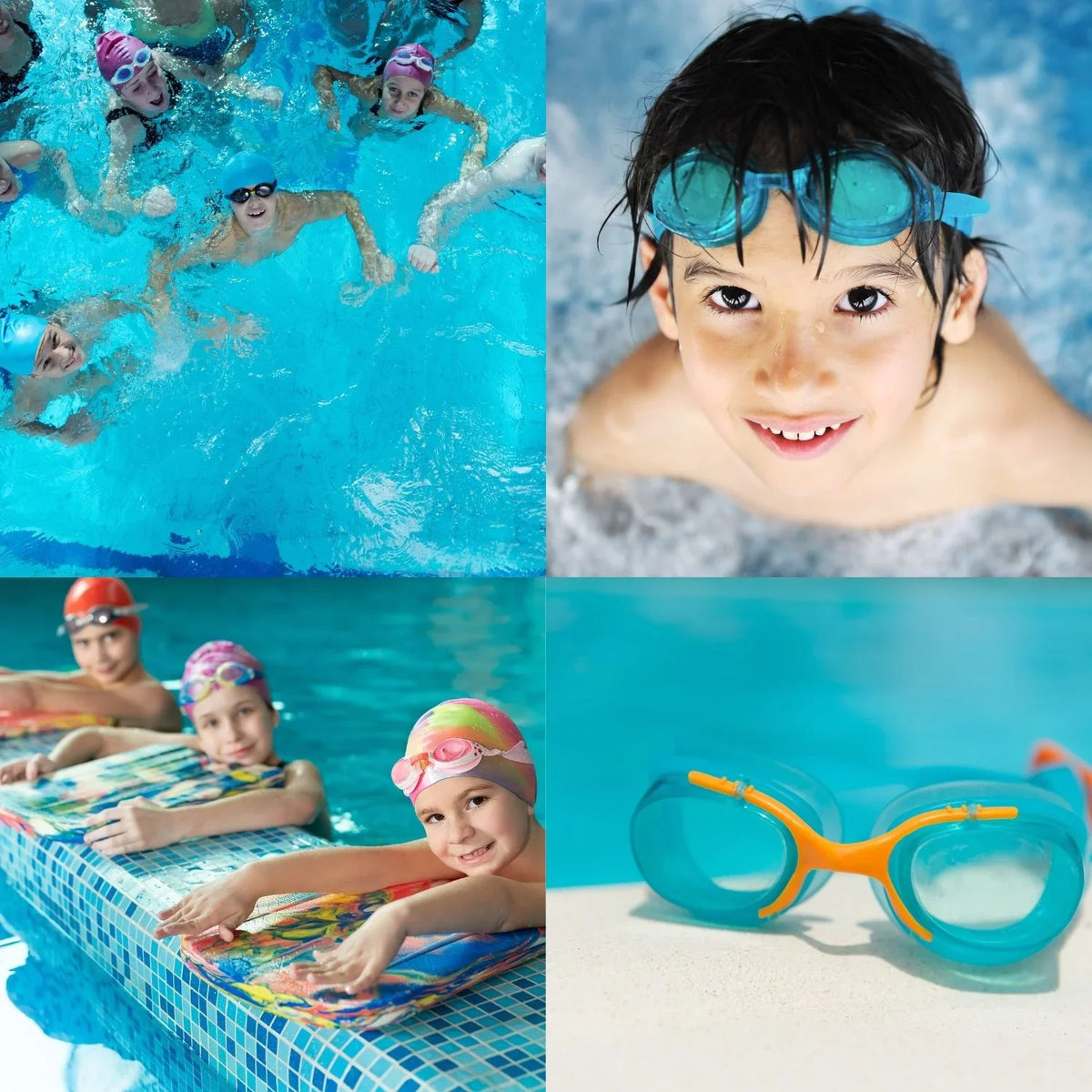 Eyes Outdoor Fun and Swim CUSTOM Pool & Kids Nose vary) (Color Masks UV Storage Carrier of Summer Safety Set 4 Goggles,