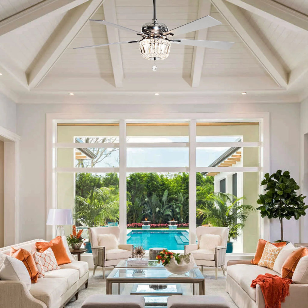 Ceiling Light Included Fan Uncle Brushed Remote Crystal Fan 48 5 Ceiling Chandelier Fan Blades, Not Inches with Reverse 2 Modern and Ceiling Nickel and Bulb with Parrot