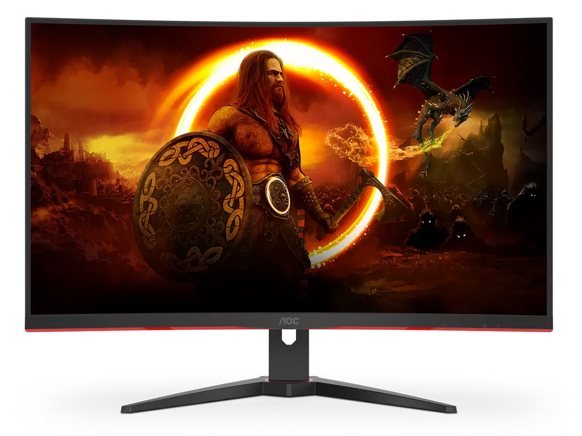 (31.5" Premium 91% (C32G2ZE) 240 85% 1920 123% Hz Viewable) DCI-P3, Adaptive FHD DisplayPort, Monitor (AMD sRGB, FreeSync 32" 1080 AOC VA HDMI, Gaming x Curved NTSC Audio Sync)
