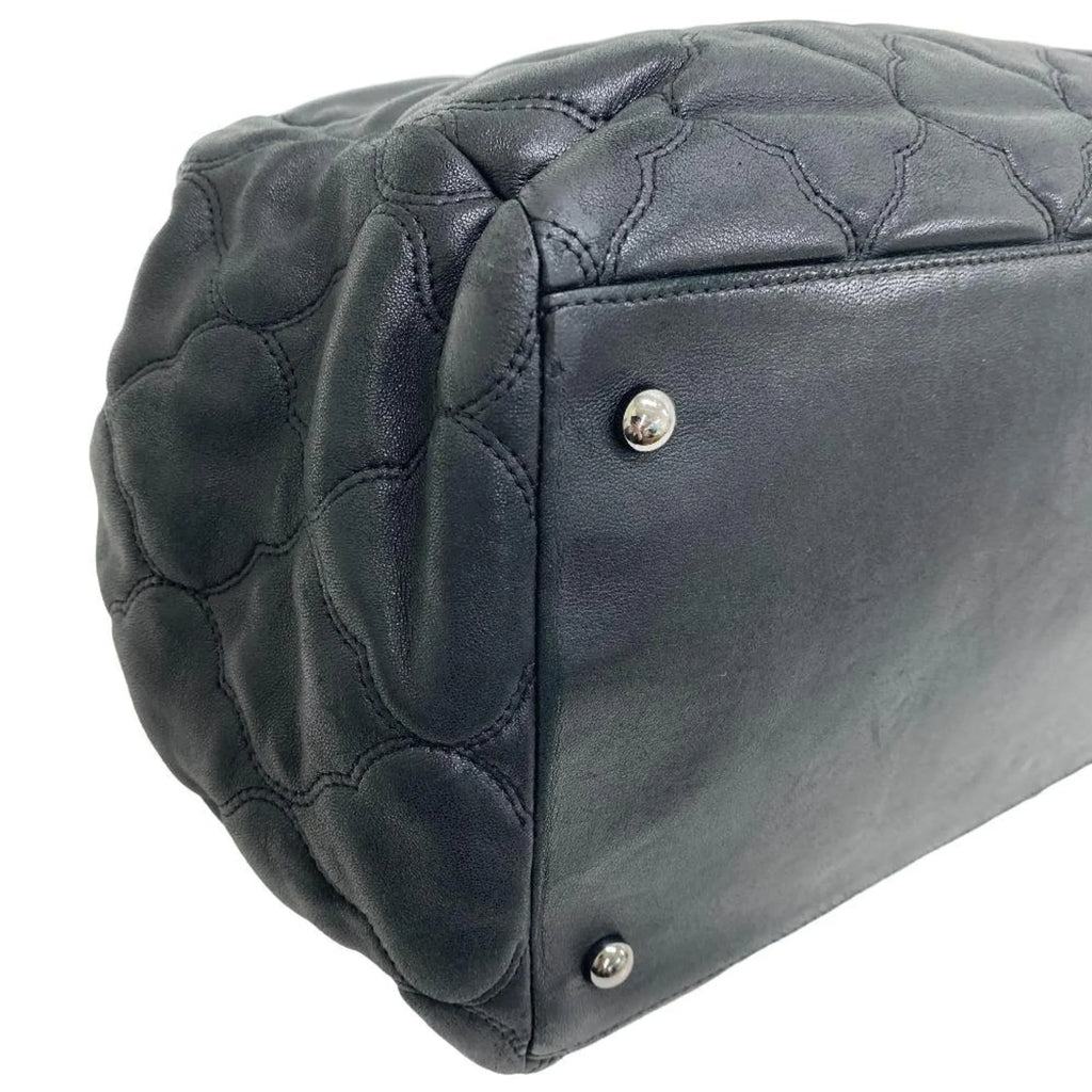 Z0005974 Pre-Owned Bubble Mark Handbag Women's Coco Chain Shoulder Black Quilt (Fair)
