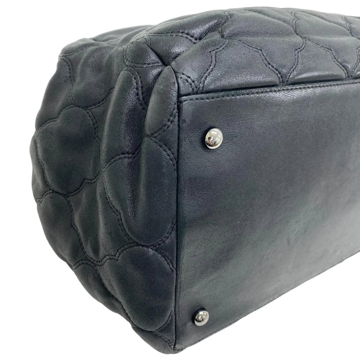 Z0005974 Pre-Owned Bubble Mark Handbag Women's Coco Chain Shoulder Black Quilt (Fair)