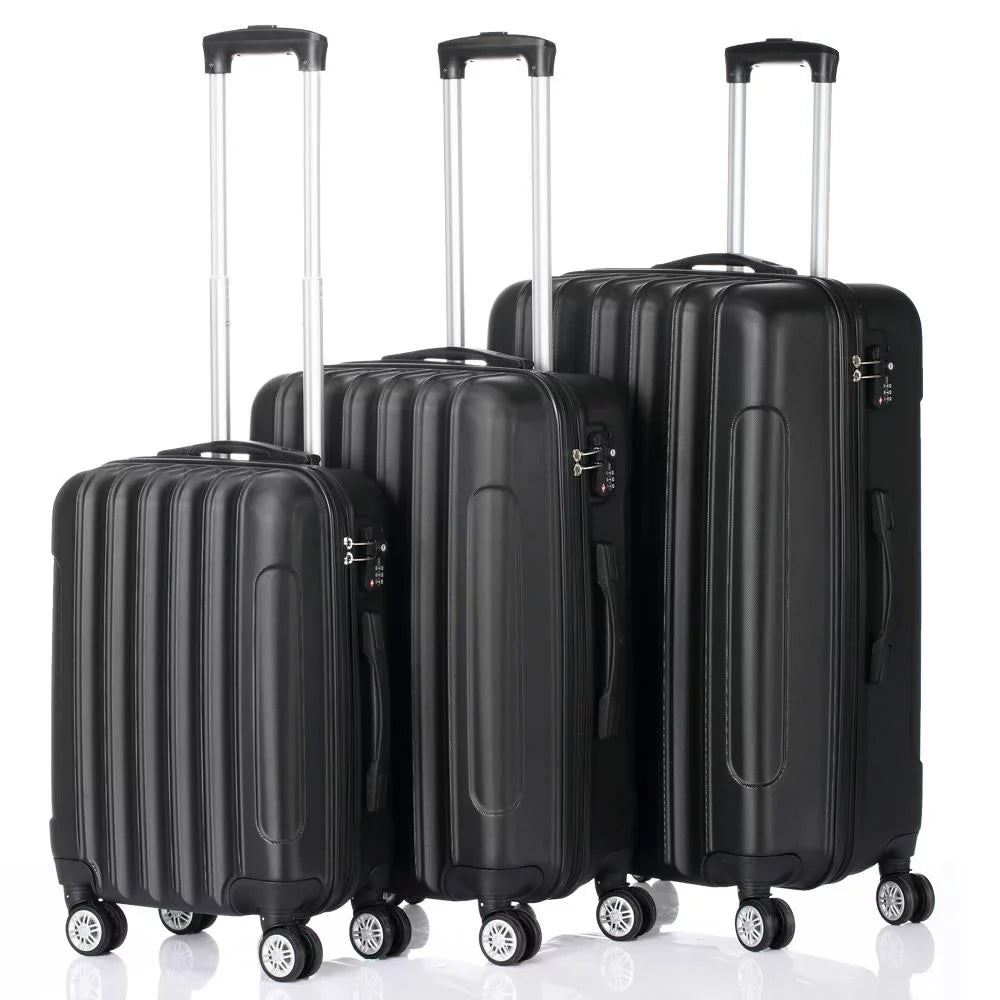 Lock Black With TSA Hardside Piece Set Luggage Lightweight SalonMore Spinner 3 Bag
