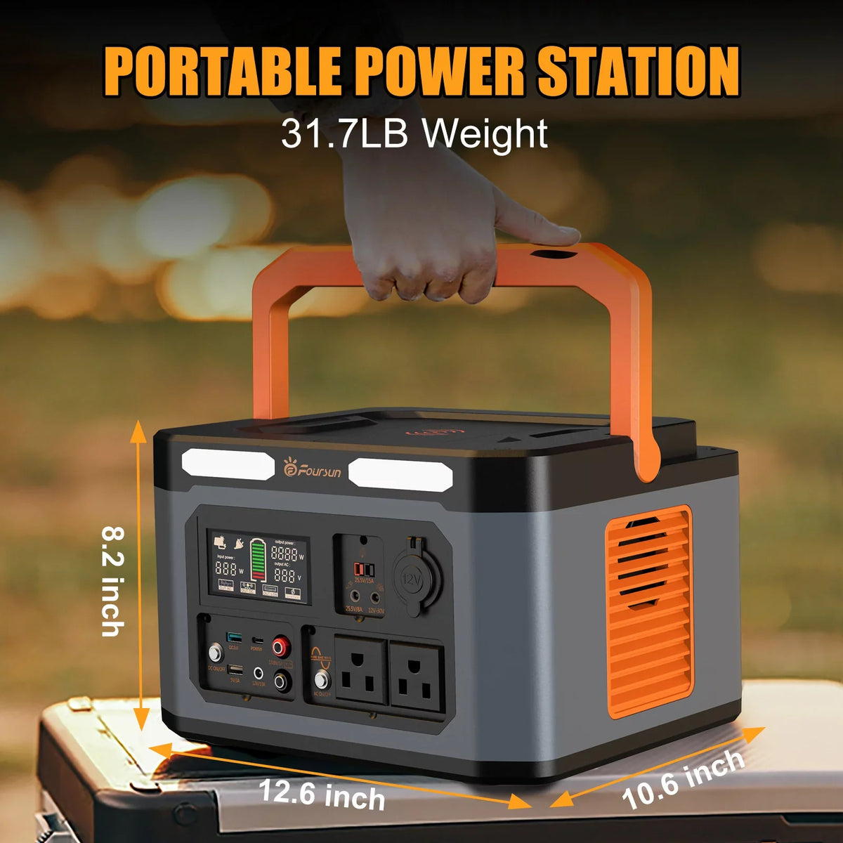 for Camping 65W,Solar Home 1500W Peak) Backup, 2 AC ,Wireless Generator Outlets Emergency, Station,1598.4Wh Portable charge,PD 1500W(3000W Foursun with x