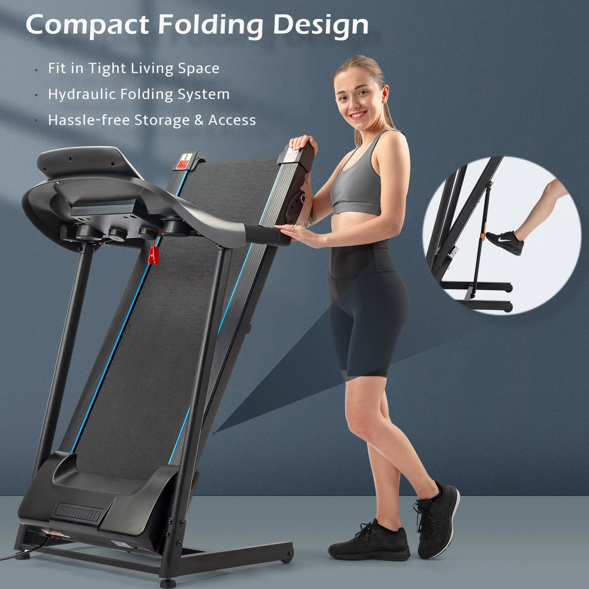 Motorized Speakers, Gym MPH Incline for with Max. Audio Treadmill Home 10 and aixvx Electric