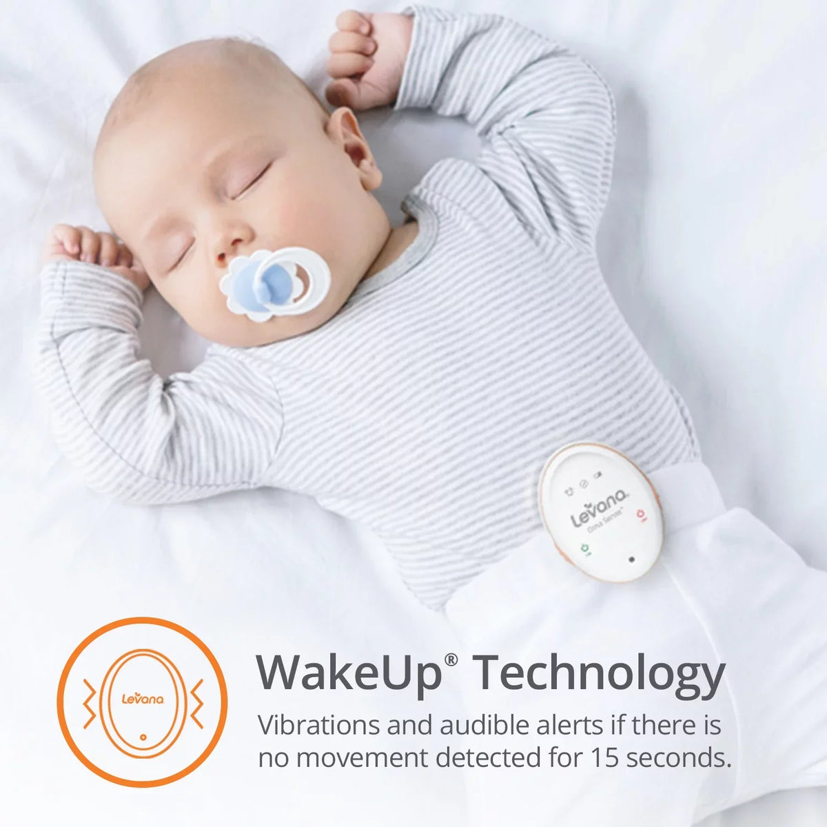 Breathing Parents Baby Levana Stimulate and Audible and Baby Monitor with Alert Designed Vibrations Sense Portable Movement Alerts to Oma™