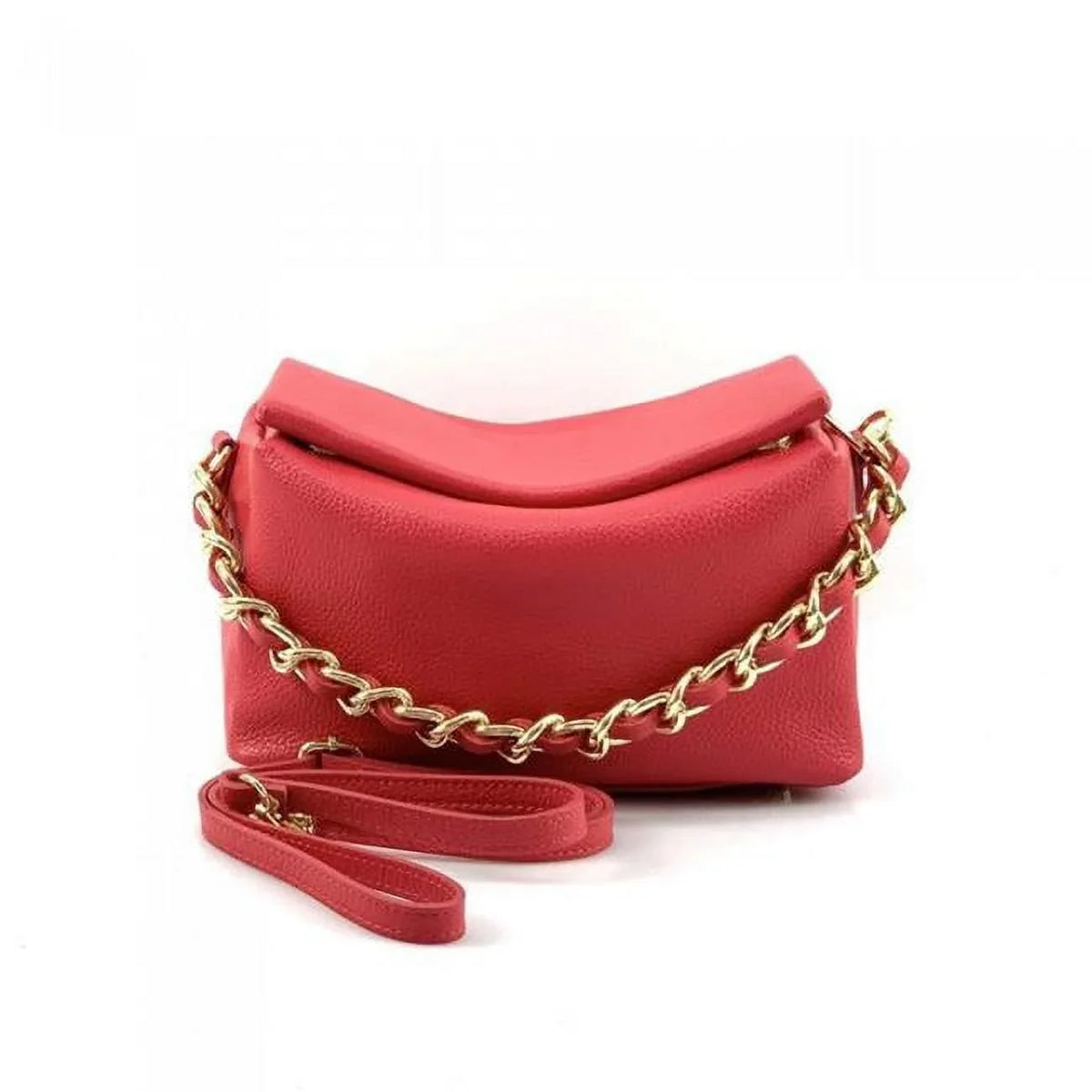 Red Artisan 521-880-LightRed Leather Light Handcrafted Handbag, Shoulder Sofia Italian Womens - Small