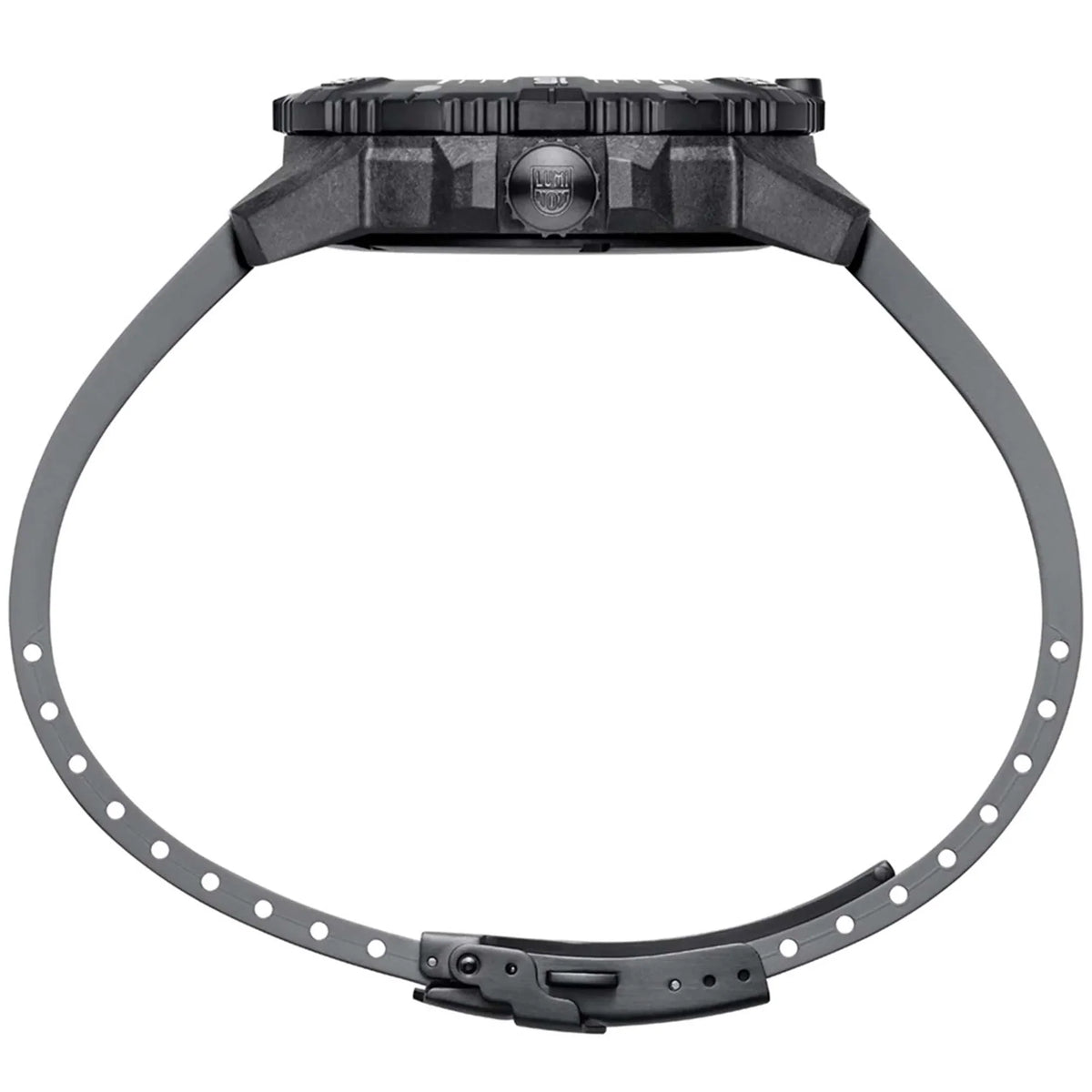 Men's Luminox Rubber Watch Carbon Seal XS.3862 Grey Strap Master