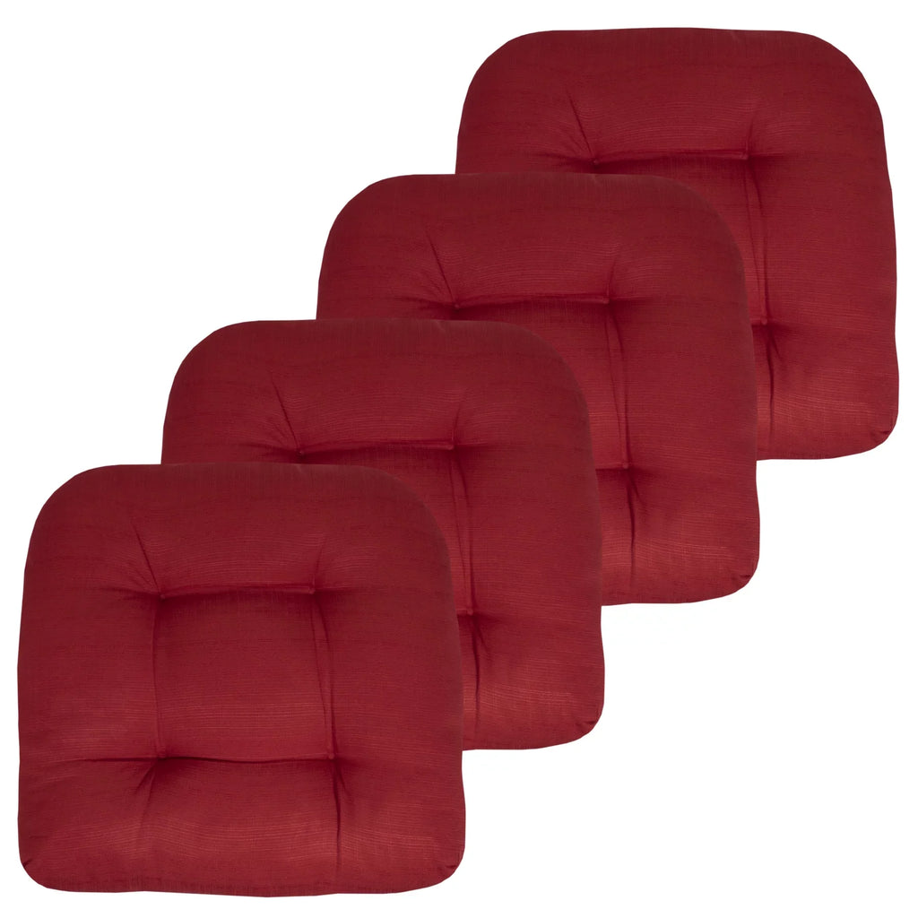 (4 Outdoor U-Shape Collection Pad 19" Seating x Red Cushions 19" Sweet Pack) Home Seat