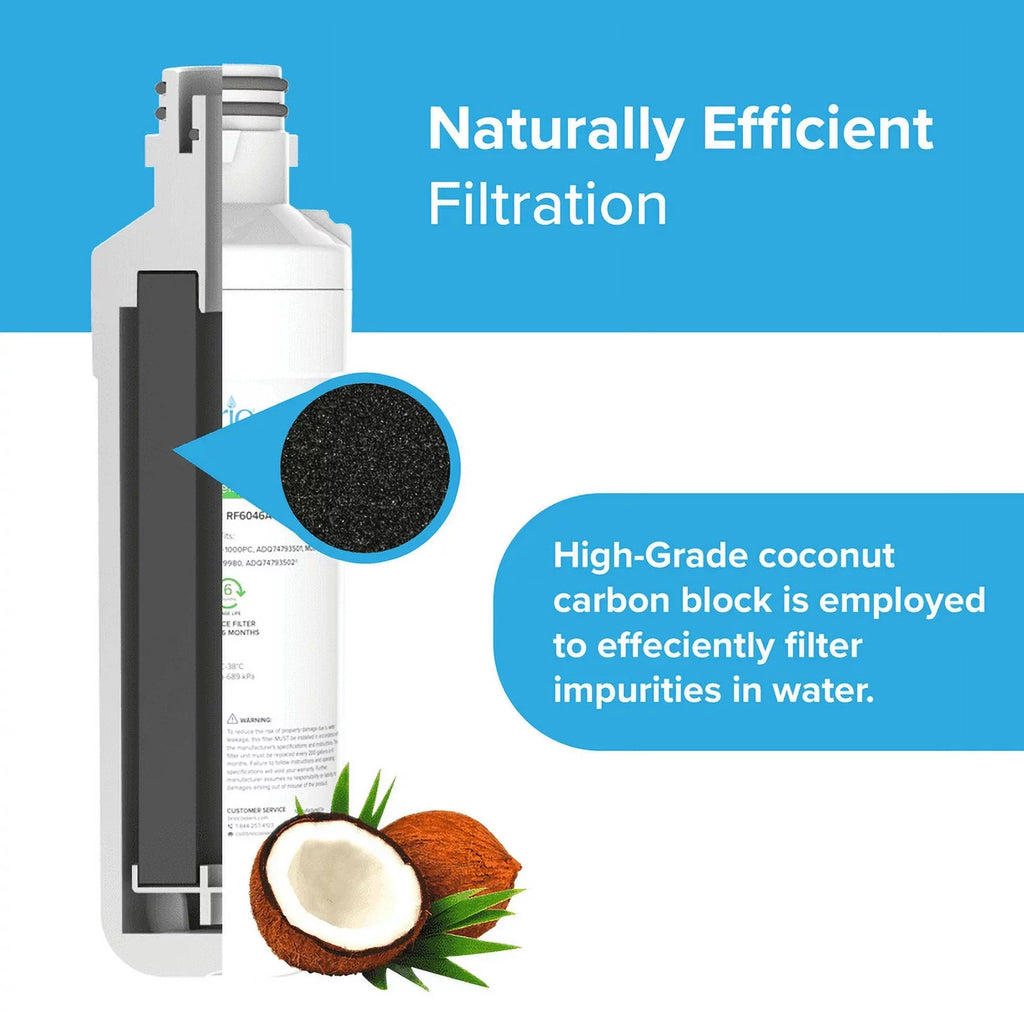 Refrigerator LGLT1000P, Compatible Water Brio ADQ74793501 Filter With Replacement LT1000PC, 6046A LT-1000PC, LT1000PCS,