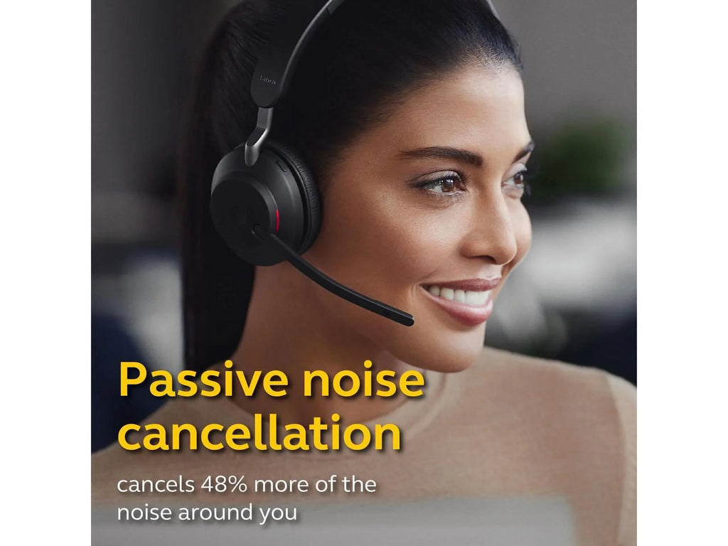 '- MS Charging Headphones Wireless Stand Evolve2 Headset with Black USB-C Mono / 65 Music Jabra