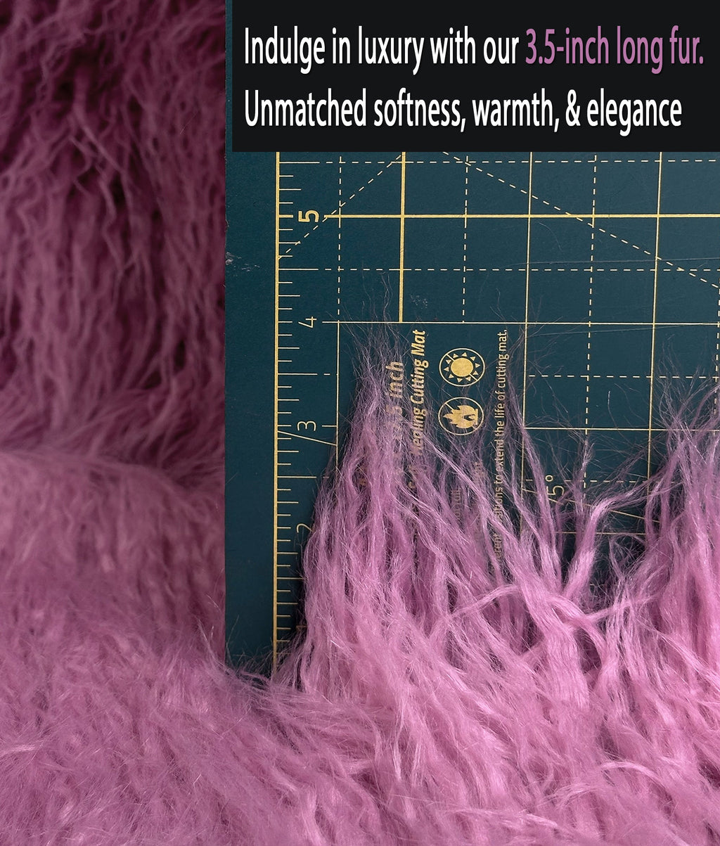 Continuous FUR Faux (Dusty 3.5" Cosplay LONG Per Yarn Pile Fake Yard 2.3oz Sold Japanese Craft, Yak Retardant Sewing CURLY Yard / 58" Wide by Fire Rose)