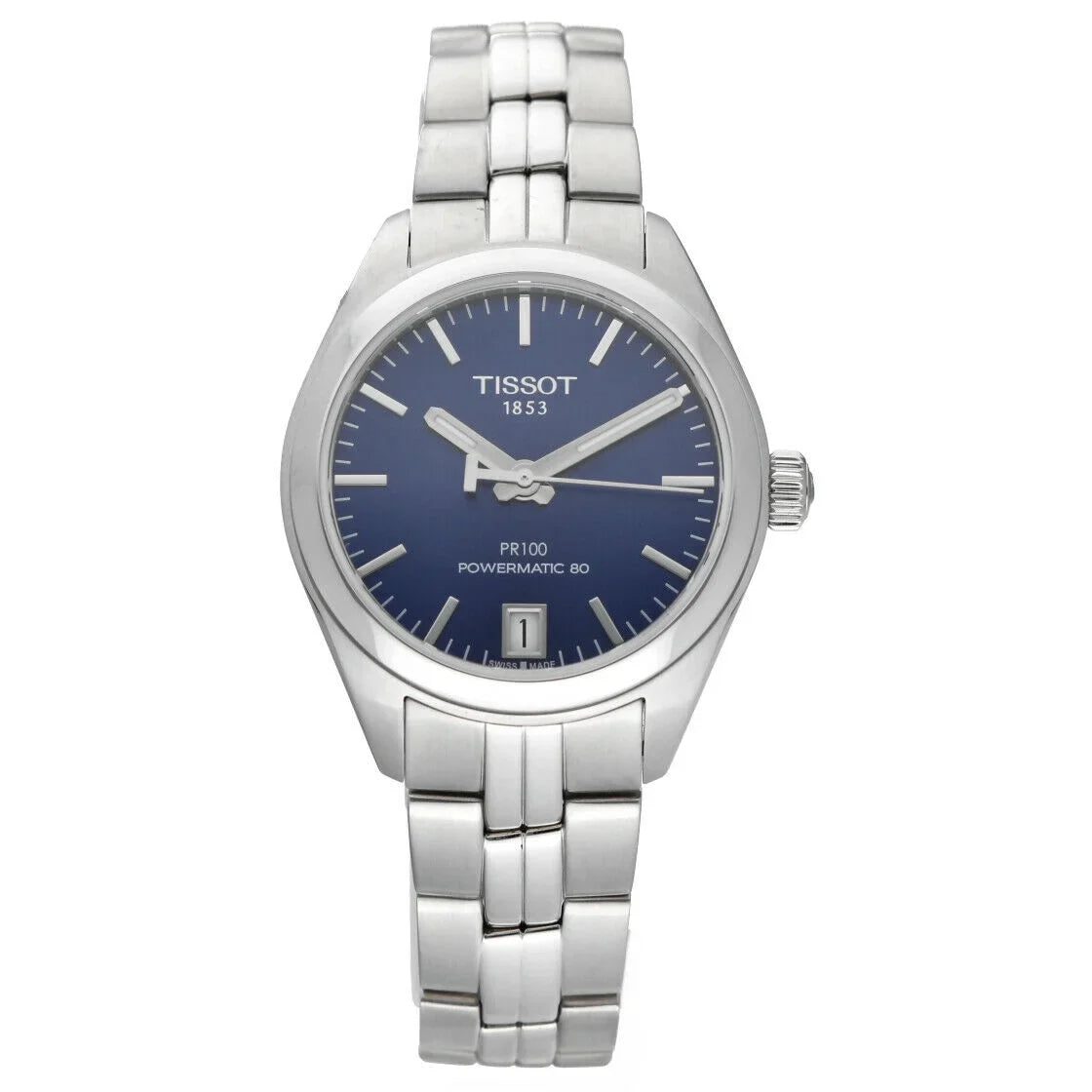 80 T101.207.11.04.100 Women's Steel PR100 Tissot Automatic 33mm Powermatic Watch