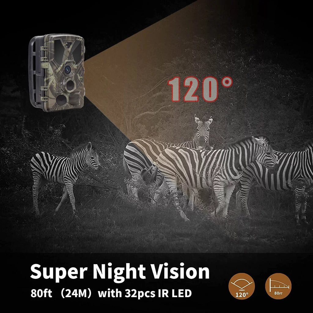 Waterproof TF 32GB Camera Monitors Trail Vision 36MP with Camera IR Trail Hunting LED Card 4K Trail Night Wildgame Wildlife SuntekCam Hunting with HC-812A Monitor
