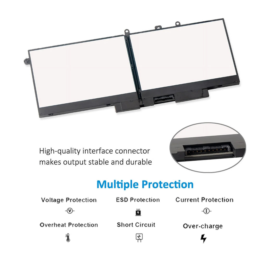 For For 68WH M3520 GJKNX 5490 7.6V Latitude 5480 GD1JP Battery Laptop Precision Kingsener M3530 5590 5580