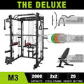 Total Weight Capacity Adjustable with Crossover, Gym, Smith 800LB lbs Cage Cage 100 Rack lbs Home Weight Plate, Machine Strength Cage Training with 2000 and Bench Cable Body Power Mikolo Smith