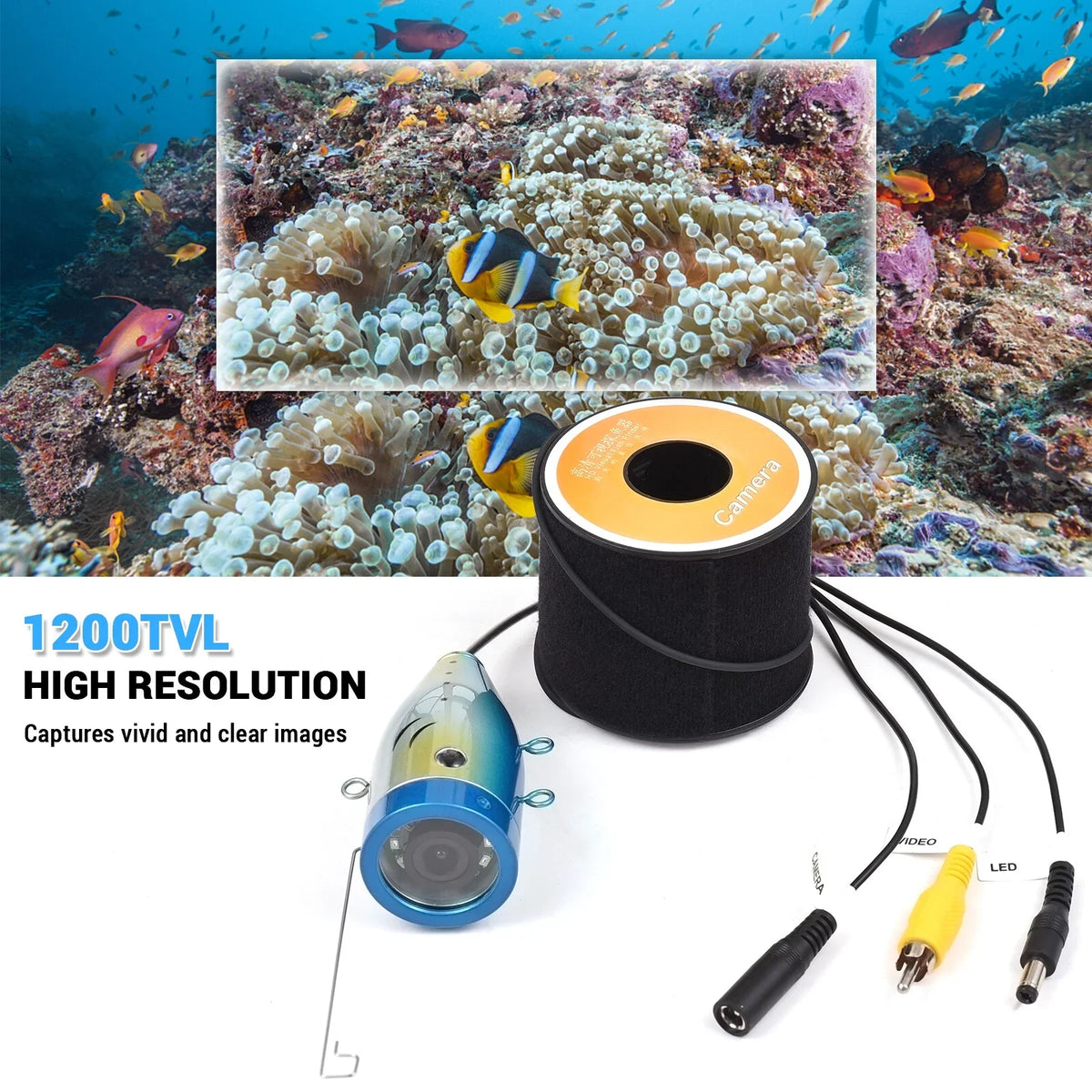 Camera with Fishing Cable Fish 20M/30M/50M Finder Lights LED for Fishing Waterproof IR 12 Underwater Camera