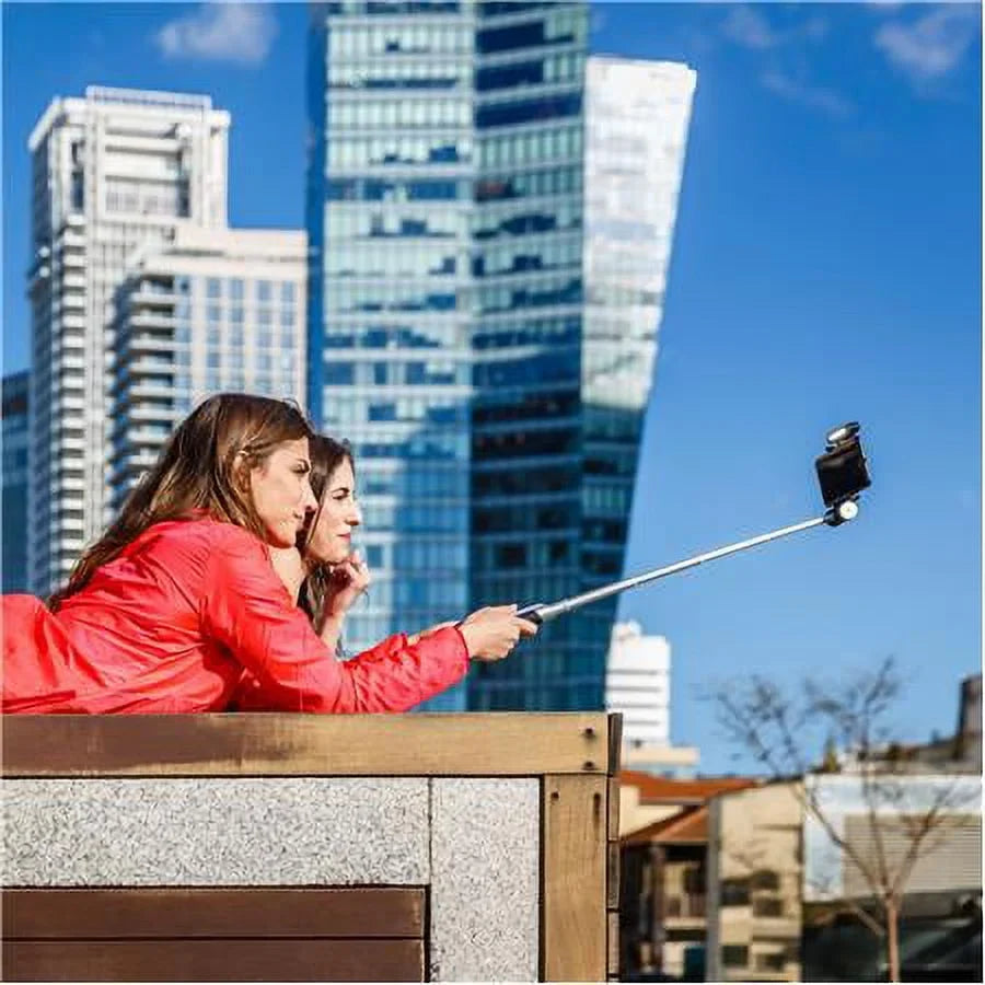 Stick Rechargeable Smart Selfie with Light Black Battery, Silver