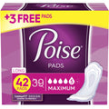 Pads Long, Absorbency, Women, Incontinence 42 for Maximum Poise Ct