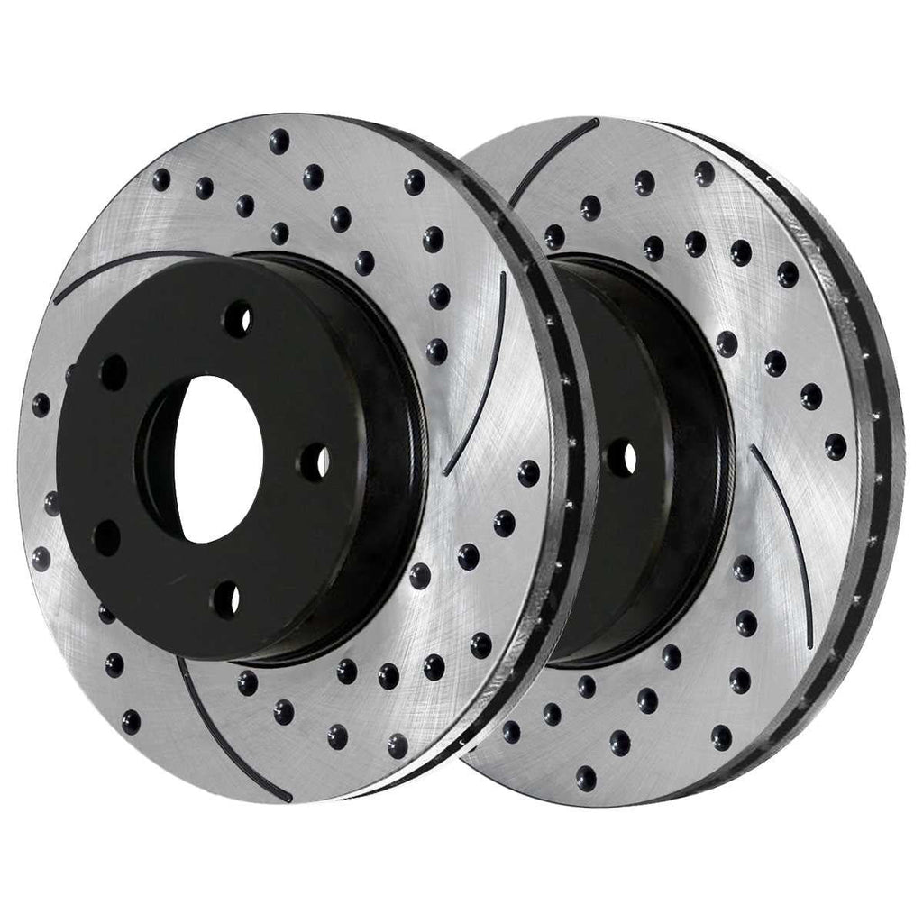 Chevrolet Pontiac Ceramic V6 Drilled and Wheel Saturn FWD Rotors Slotted 2004-2012 Driver Pads Black 2006-2010 Replacement Bearing for RHBBK0721 Hubs Front Kit Aura Passenger Side G6 AutoShack Malibu