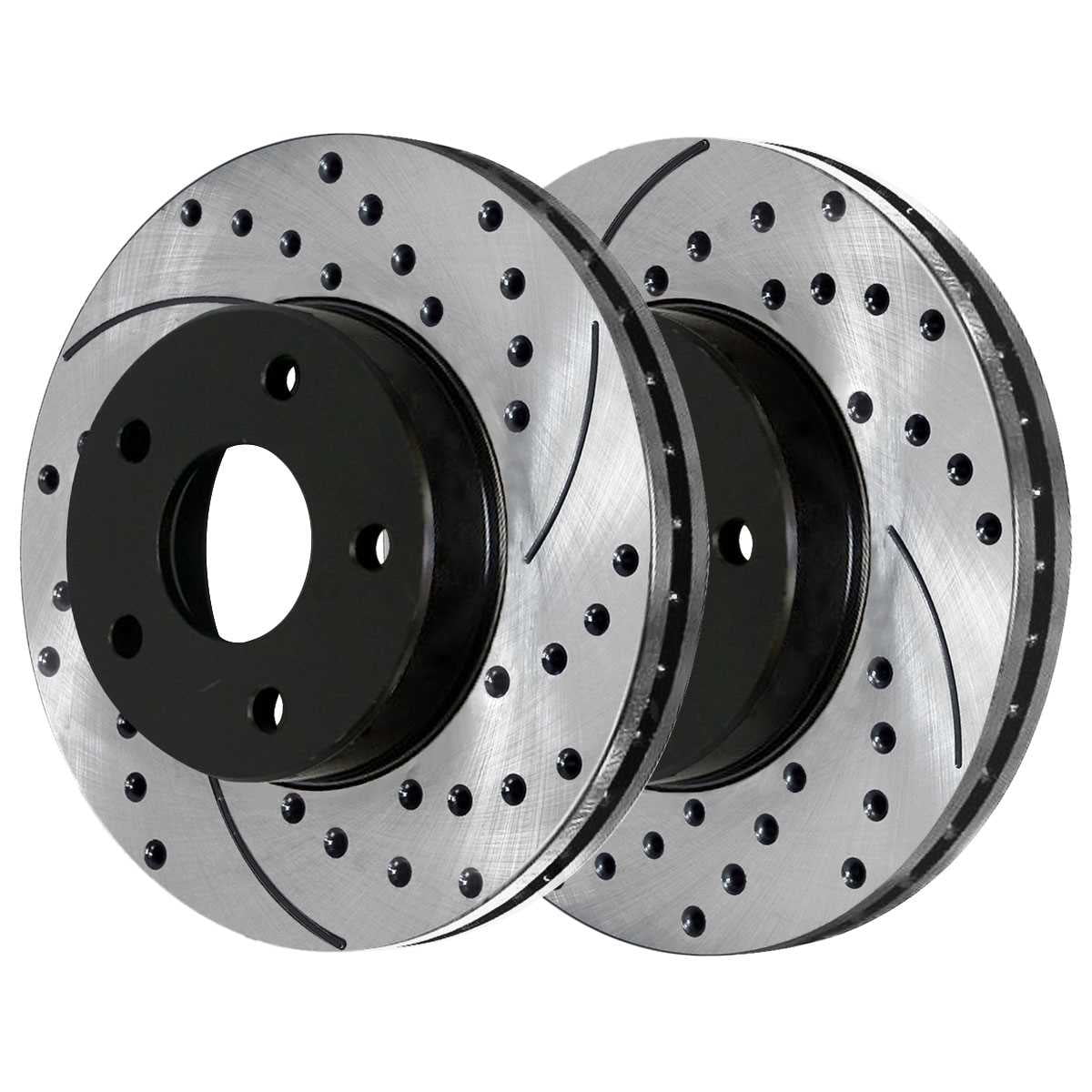 Chevrolet Pontiac Ceramic V6 Drilled and Wheel Saturn FWD Rotors Slotted 2004-2012 Driver Pads Black 2006-2010 Replacement Bearing for RHBBK0721 Hubs Front Kit Aura Passenger Side G6 AutoShack Malibu
