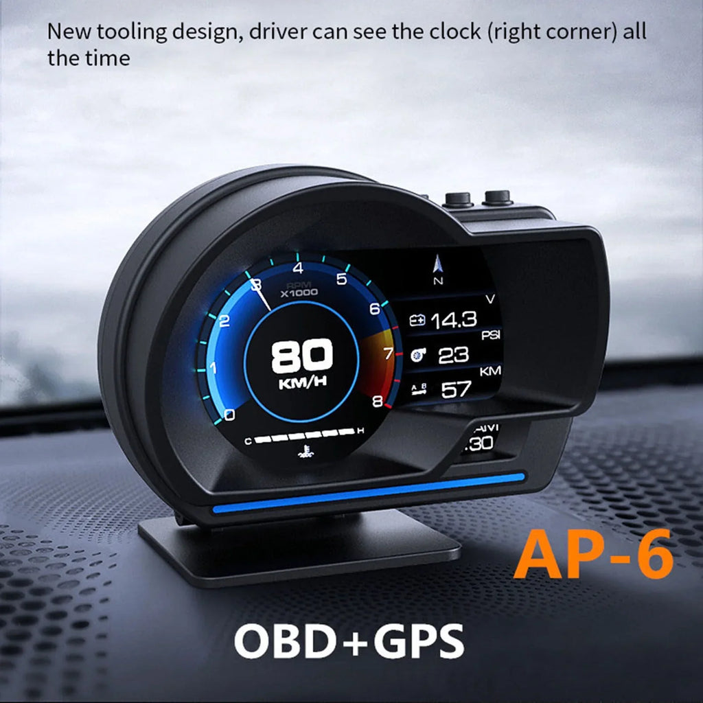 Alarm OBD Safe Definition Fault OBDⅡ+GPS Vehicles Fault Tool Speedometer All Elimination Computer Display, Driving Gauge High Overspeed Car Diagnostic Smart for HUD Car Code