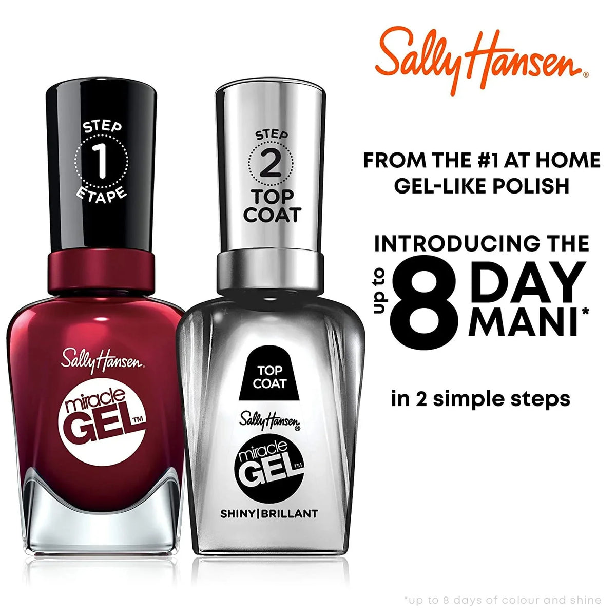 Sally Pack Duo Miracle Bordeaux Gel Hansen Glow Nail Polish,