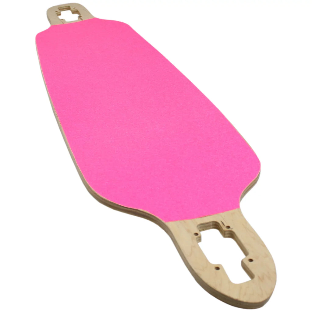 10" Longboard Roll and Diamond Grip 60' Neon Pink Black Skateboard x