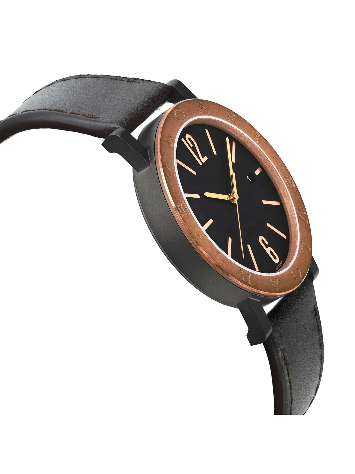 Steel Solotempo Men New Automatic Bvlgari Watch 41mm Black Bronze 102931 Dial