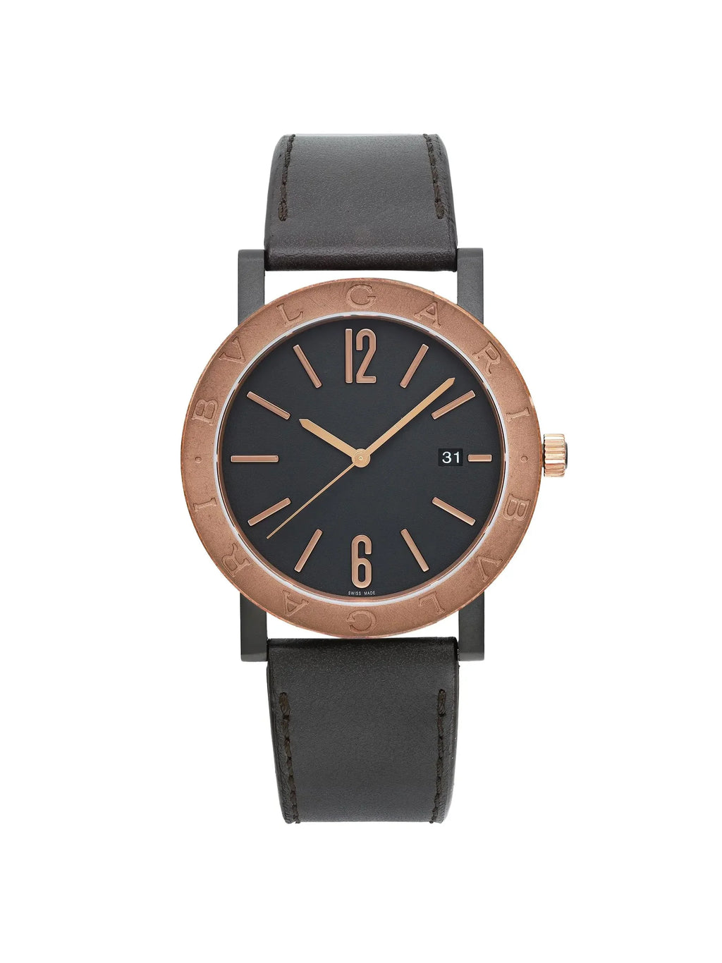 Steel Solotempo Men New Automatic Bvlgari Watch 41mm Black Bronze 102931 Dial