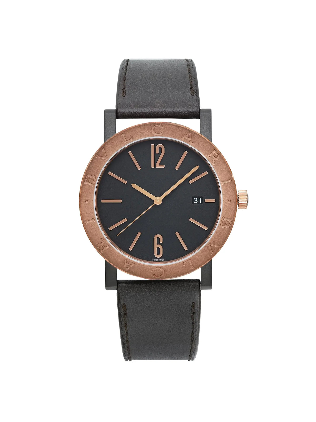 Steel Solotempo Men New Automatic Bvlgari Watch 41mm Black Bronze 102931 Dial