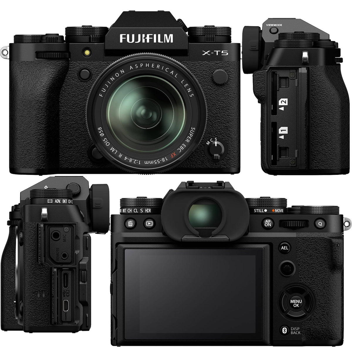 2x Bundle) (35pc Ultimaxx FUJIFILM Advanced Extreme Card, - Includes: Batteries 128GB Bundle X-T5 Replacement More (Black) 18-55mm Much Lens with & Memory